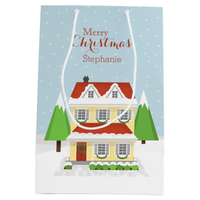 Weihnachts-Open-House Mittlere Geschenktüte (Rückseite)