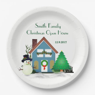 Weihnachts-Open-House-Teller 9" Pappteller