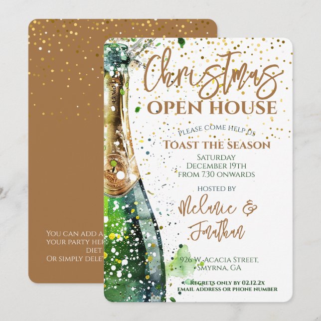 Weihnachts-Open House Toast The Season Party Einladung (Vorne/Hinten)