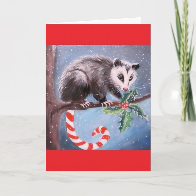 Weihnachts Opossum Blank Weihnachtskarte Karte (Vorderseite)