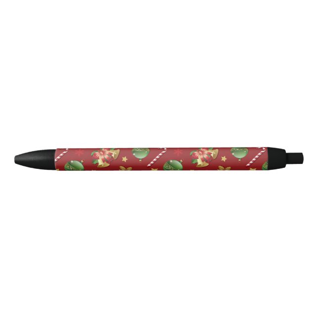 Weihnachts-Ornamant & Candy Cane Muster Kugelschreiber (Vorderseite)