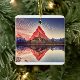 Weihnachts-Ornament der zwei Medizin im Gletscherp Keramikornament