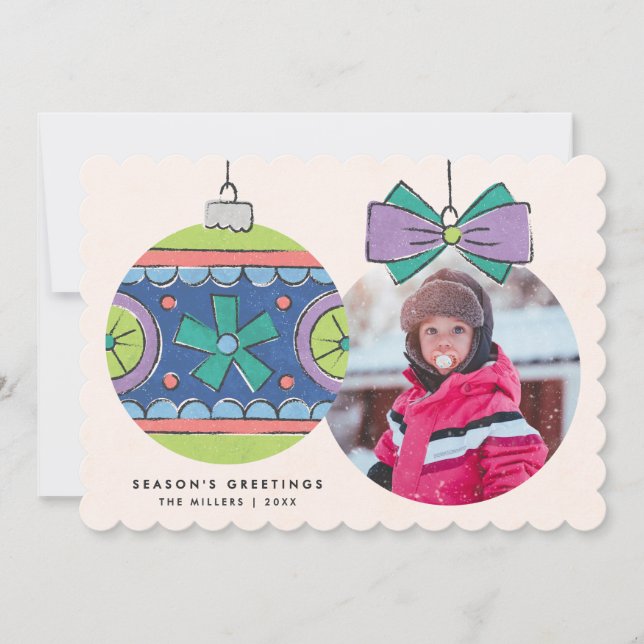 Weihnachts-Ornament-Grußkarte - Grün (Vorderseite)