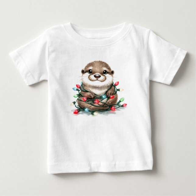 Weihnachts-Otter Baby T-shirt (Vorderseite)