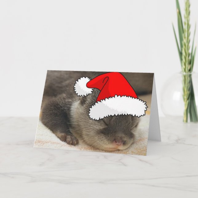 Weihnachts-Otter Feiertagskarte (Vorderseite)