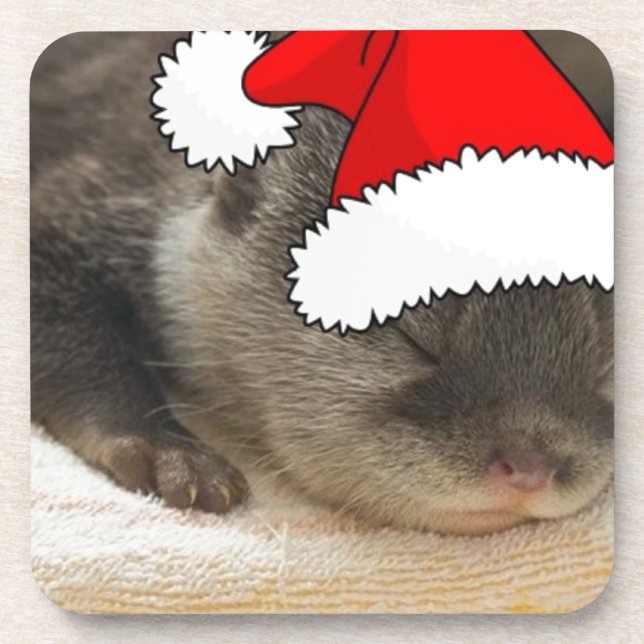 Weihnachts-Otter Untersetzer (Vorderseite)