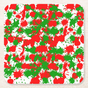 Weihnachts-Paint-Spritzer Rechteckiger Pappuntersetzer