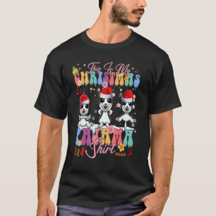 Weihnachts Pajama Border Collie Santa Dog Matching T-Shirt