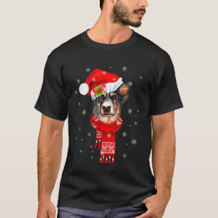 Weihnachts-Pajama-Heeler-Kostüme-Weihnachtsmannmüt T-Shirt