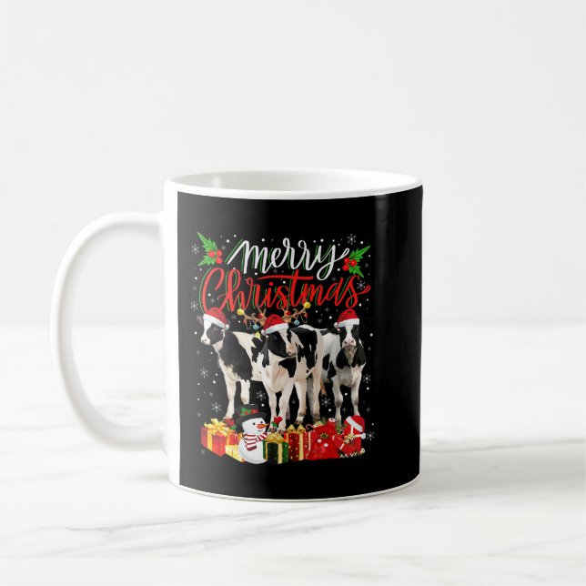 Weihnachts Pajama Milchkühe Lover Xmas Tremlichter Kaffeetasse (Links)