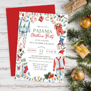 Weihnachts-Pajama-Party Einladung