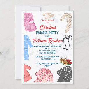 Weihnachts-Pajama-Party-Spaß-Kinder Einladung