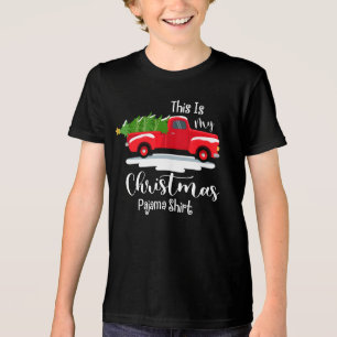Weihnachts-Pajama-Shirt Roter LKW Winterurlaub Tri-Blend Shirt