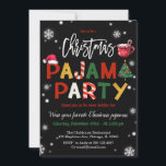 Weihnachts Pajamas Party Chalkboard Feiertagsparty Einladung<br><div class="desc">Für eine erweiterte Anpassung dieses Designs,  wählen Sie einfach die Schaltfläche "Anpassen" oben!</div>