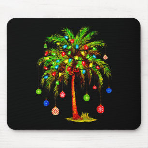Weihnachts Palm Tree Light Hawaiian Tropical Xmas Mousepad