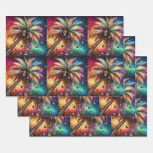 Weihnachts Palm Tree Tropical Beach Decoupage Geschenkpapier Set