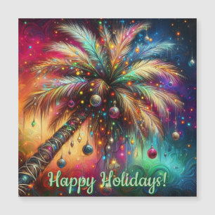 Weihnachts Palm Tree Tropical Beach Magnetkarte