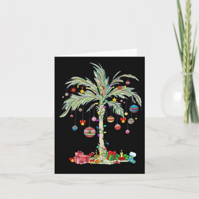 Weihnachts Palm Tree Tropical Xmas Beach Florida H Karte (Vorderseite)