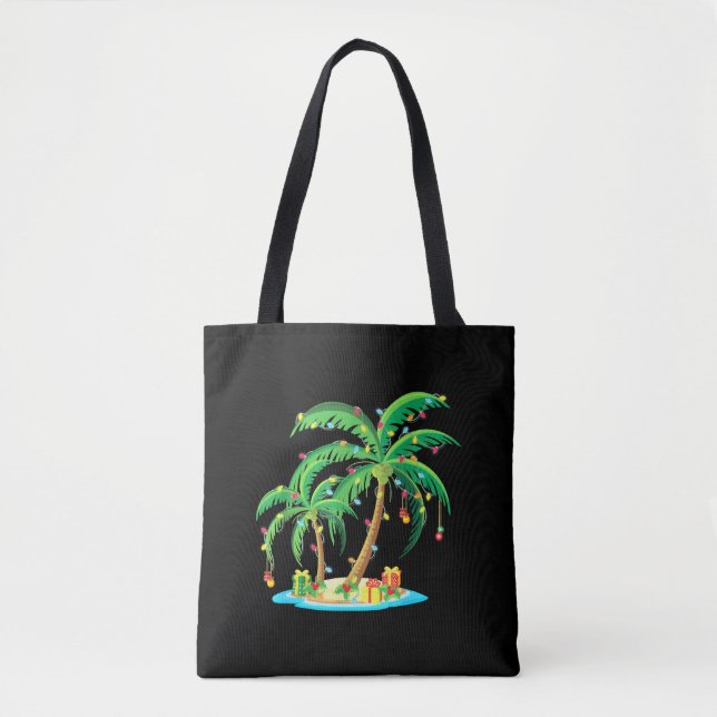 Weihnachts Palm Tree Tropical Xmas Geschenk Coconu Tasche (Vorderseite)
