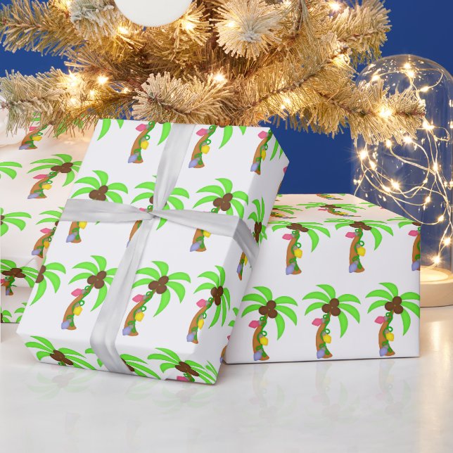 Weihnachts-Palmen aus gefliestem Party Geschenkpapier (Feiertage)