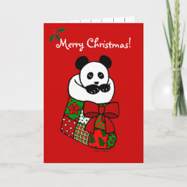 Weihnachts-Panda-Strumpf Feiertagskarte