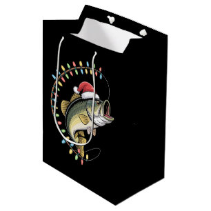 Weihnachts-Papa Barsch Fisch Lustiger Angler Fisch Mittlere Geschenktüte