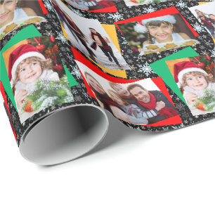 Weihnachts-Papier-Schneefleck-Vorlage für Familien Geschenkpapier