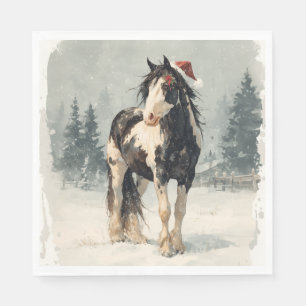 Weihnachts-Papier-Serviette / Schöne Paint Horse Serviette