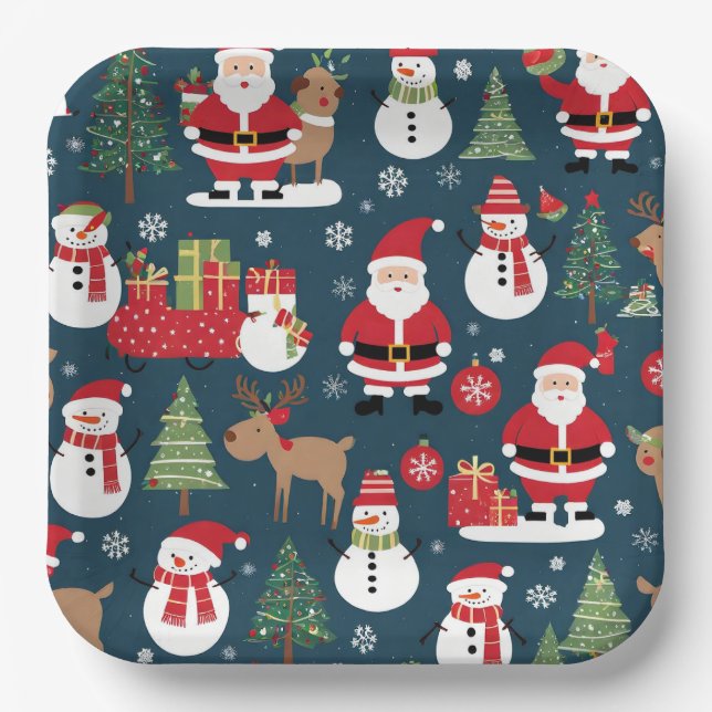 Weihnachts-Papierteller Pappteller (Vorderseite)