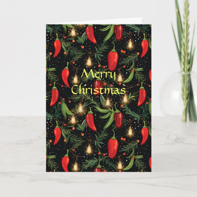 Weihnachts-Paprikaschoten Feiertagskarte (Vorderseite)