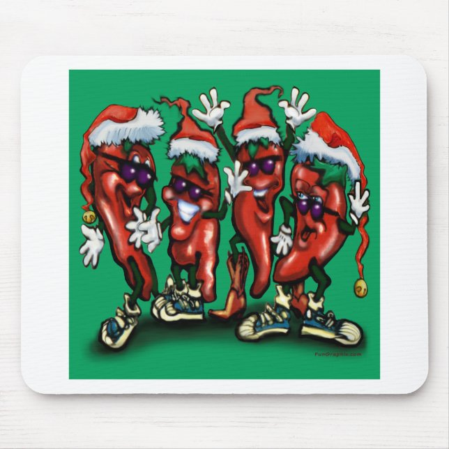 Weihnachts-Paprikaschoten Mousepad (Vorne)