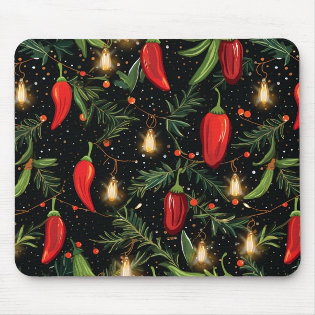Weihnachts-Paprikaschoten Mousepad (Vorne)