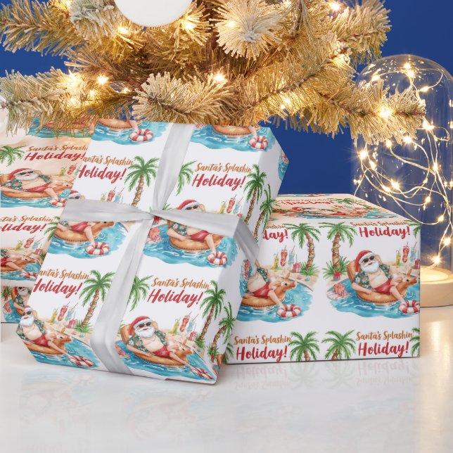 Weihnachts-Party am Pool Geschenkpapier (Feiertage)