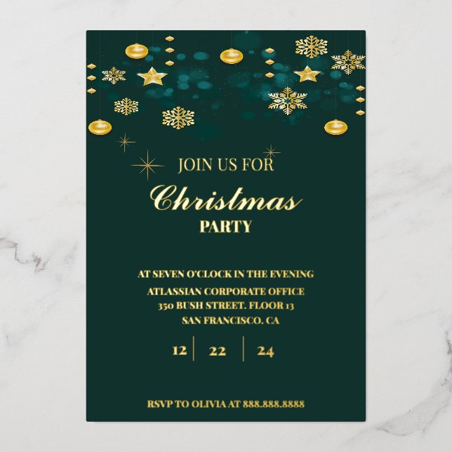 Weihnachts-Party-Bundle Folieneinladung (Vorderseite)