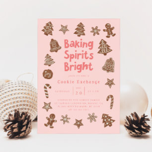Weihnachts Party Cookie Exchange Pink Einladung