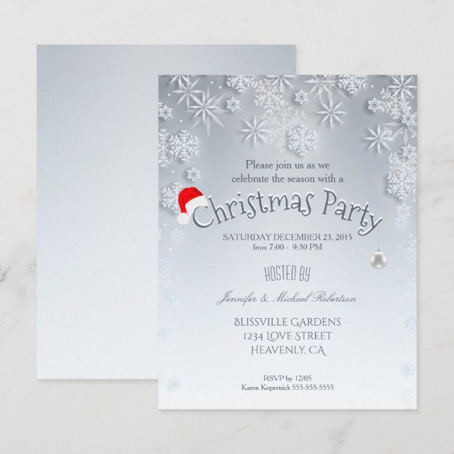 Weihnachts-Party Einladung (Vorne/Hinten)