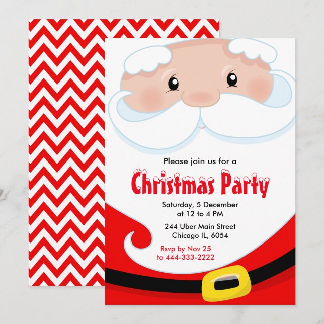 Weihnachts-Party Einladung (Vorne/Hinten)