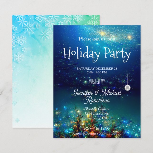 Weihnachts-Party Einladung (Vorne/Hinten)