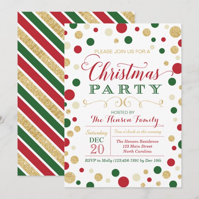 Weihnachts-Party Einladung (Vorne/Hinten)