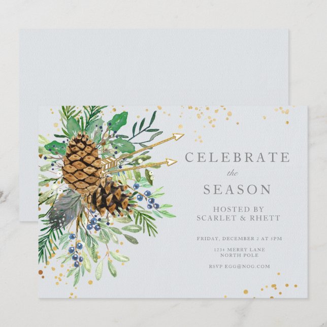 Weihnachts-Party Einladung (Vorne/Hinten)