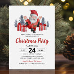 Weihnachts-Party Einladung<br><div class="desc">Niedliche Weihnachtslieder mit weißem Hintergrund, Aquarellbäumen, Santa-Claus, Geschenksammlung und modernem Party, das leicht zu personalisieren ist.</div>