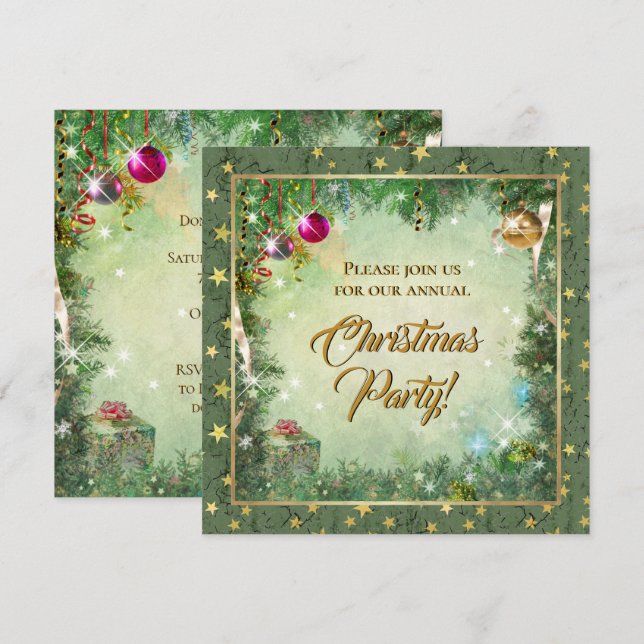 Weihnachts-Party Einladung (Vorne/Hinten)