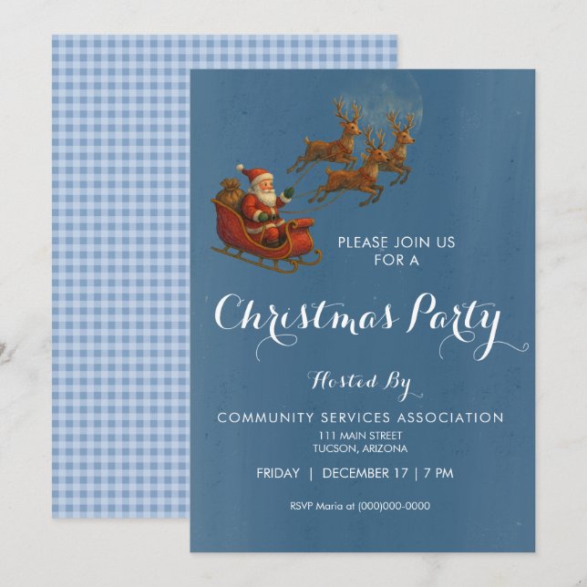 Weihnachts-Party Einladung (Vorne/Hinten)