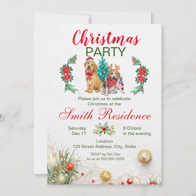 Weihnachts-Party Einladung (Vorderseite)