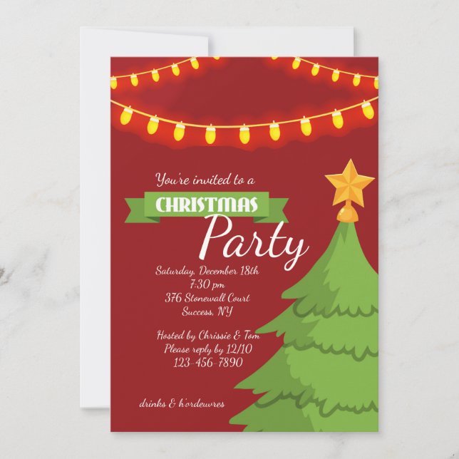 Weihnachts-Party Einladung (Vorderseite)