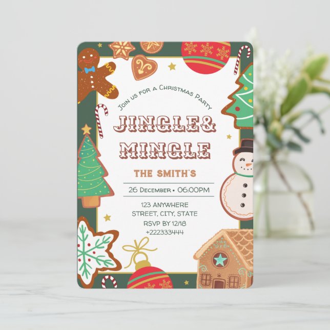 Weihnachts-Party Einladung (Stehend Vorderseite)