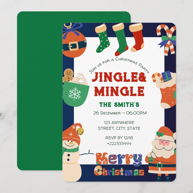 Weihnachts-Party Einladung (Vorne/Hinten)