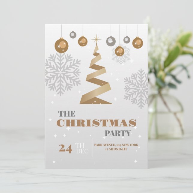 Weihnachts-Party Einladung (Stehend Vorderseite)