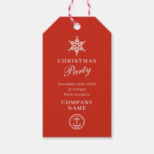 Weihnachts-Party Einladung Firmenlogo Geschenkanhänger