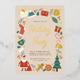 Weihnachts-Party Einladung Foil Weihnachtskarte